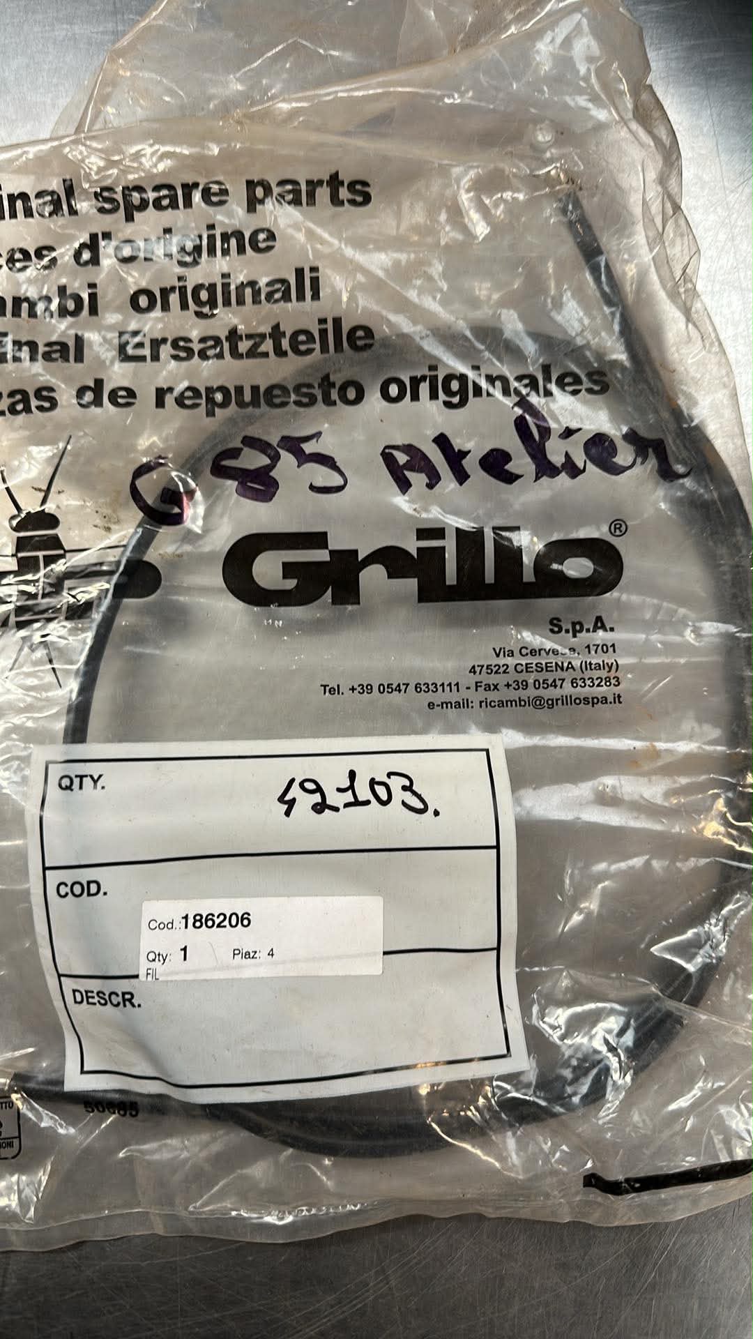 CABLE GRILLO 186206